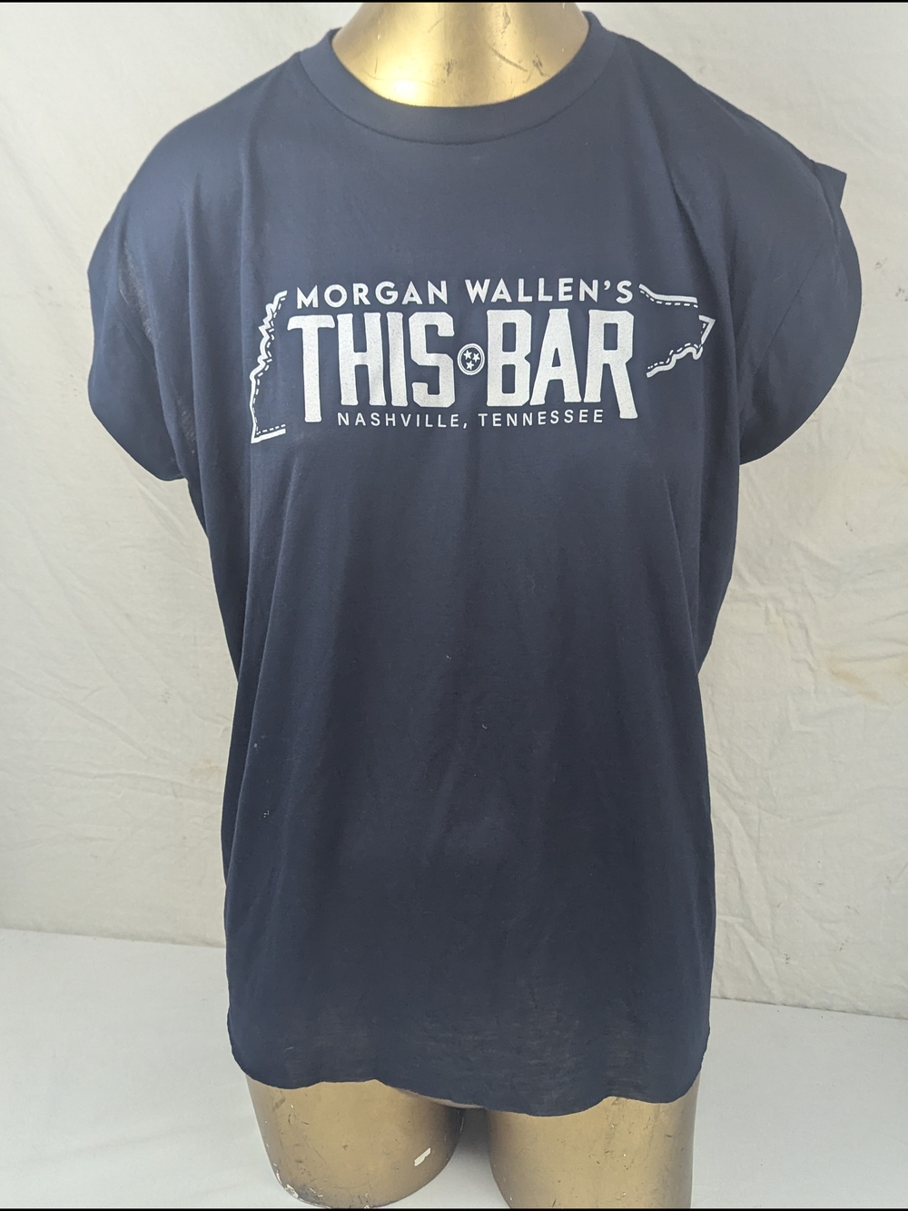 Morgan Wallen THIS BAR Nashville, TN Blue Very Short Sleeve Tee Large